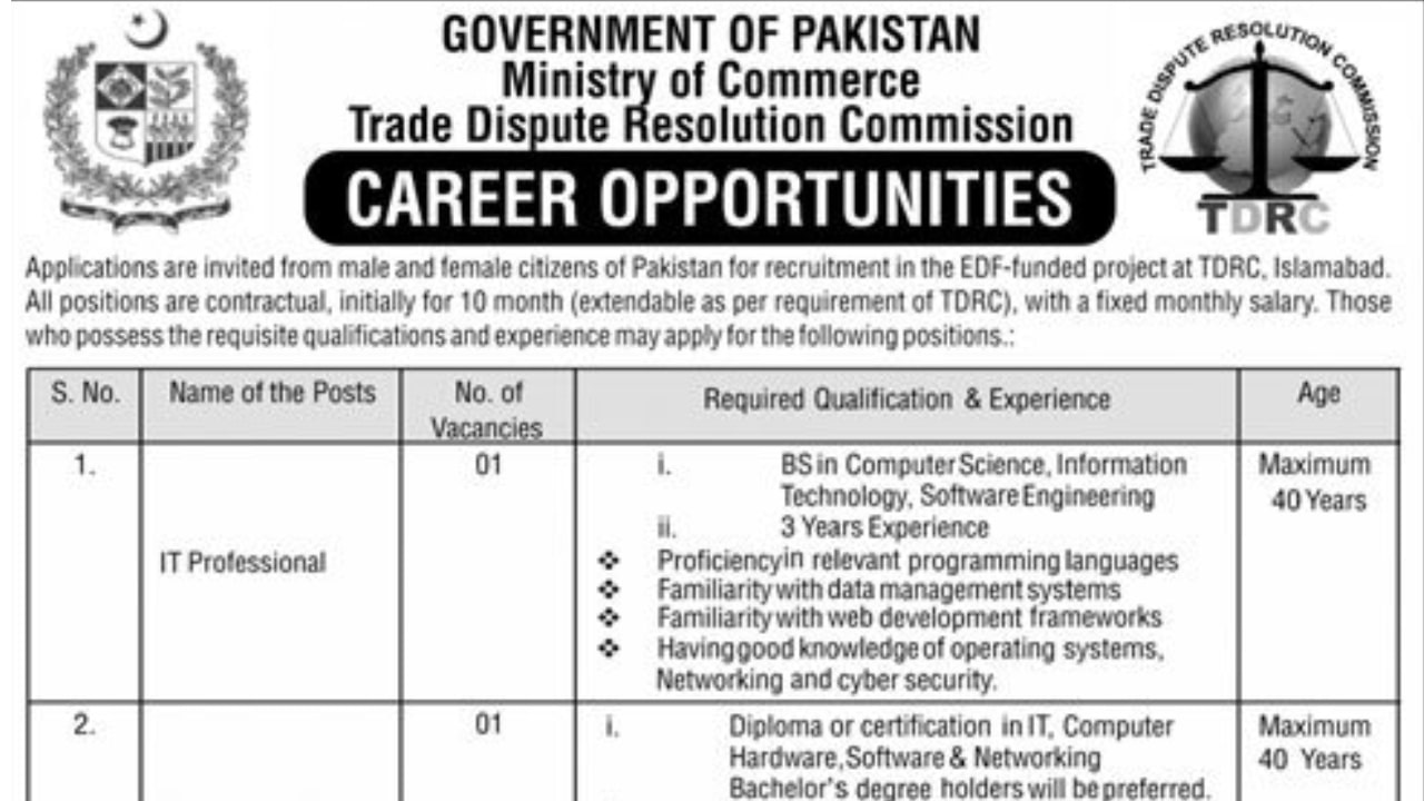 Ministry of Commerce Jobs 2025 Online Apply for Latest Vacancies