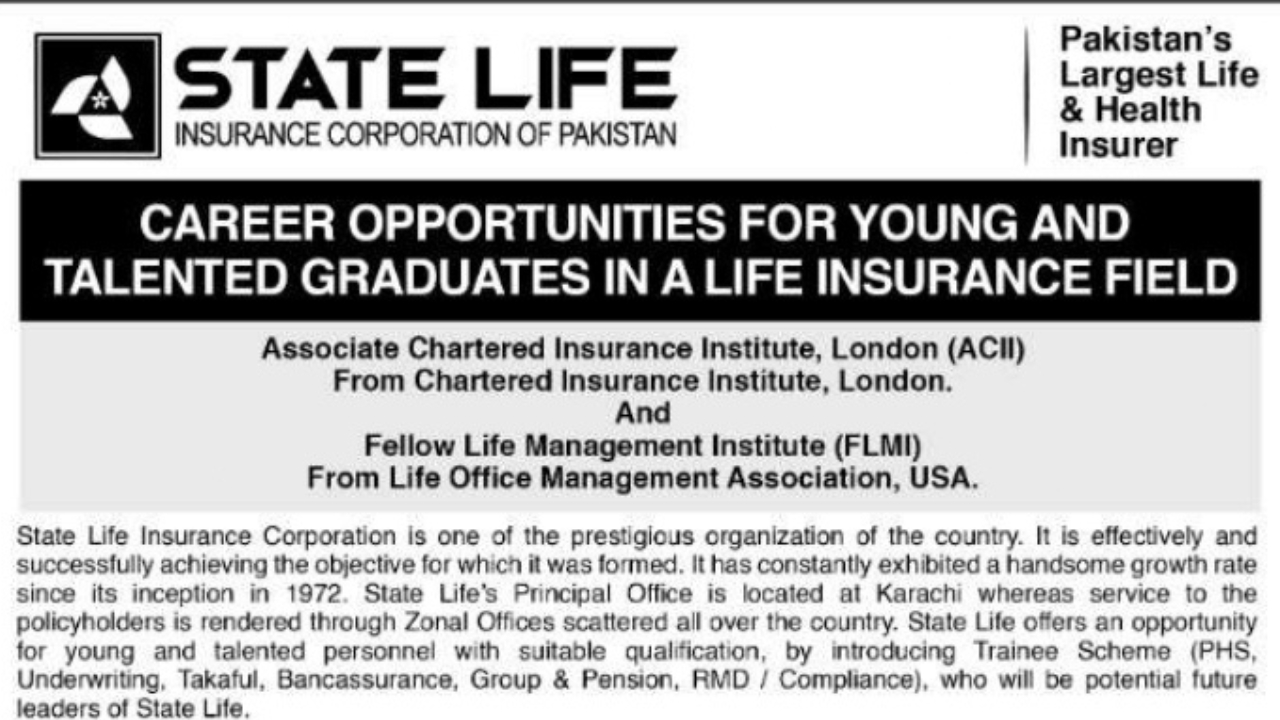 Apply online for State Life Insurance Jobs 2025 – Trainee Officers Vacancies